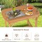 Costway Patio Outdoor Fir Wood Dining Table 1.5'' Umbrella Hole Backyard Garden Natural